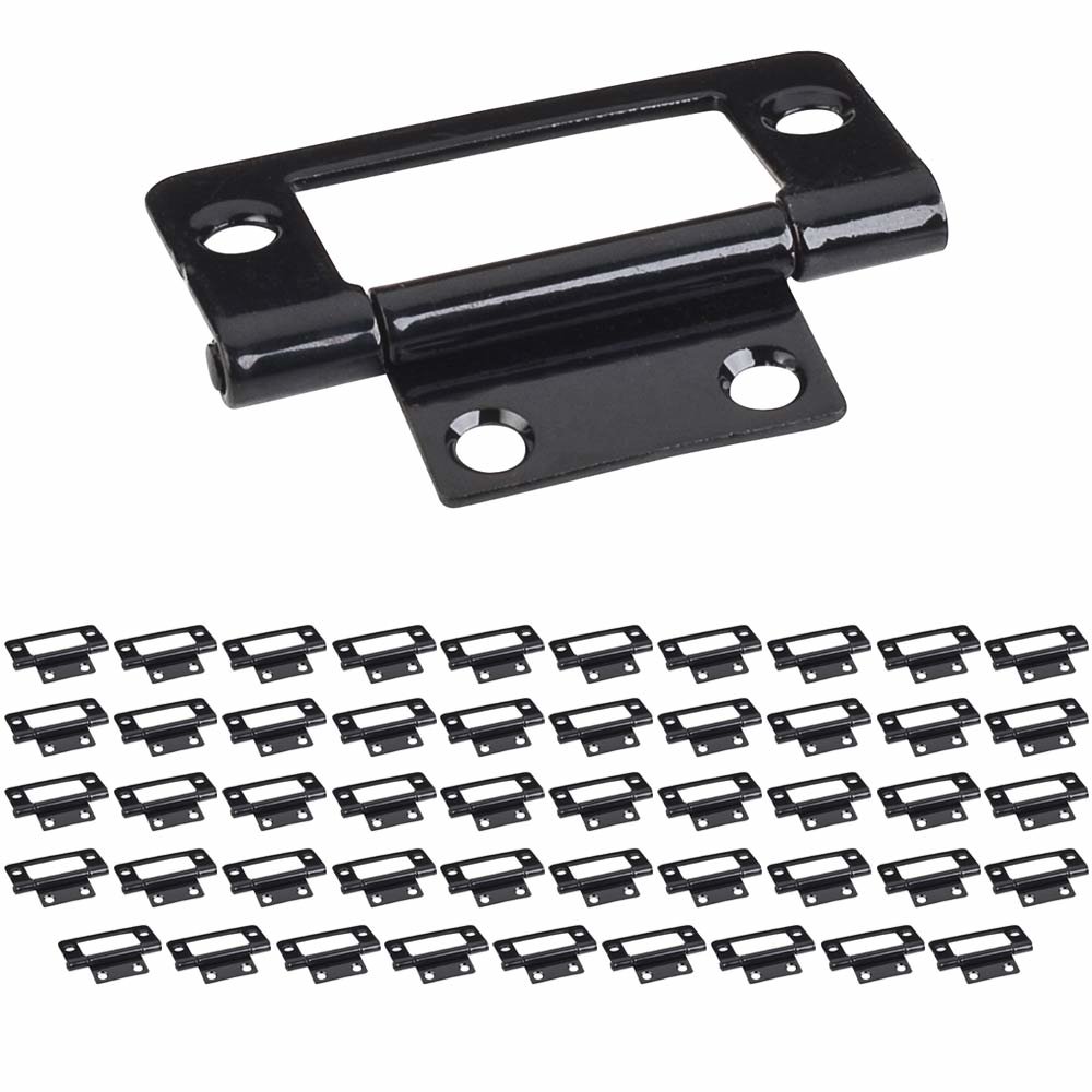 Hardware Resources (50 PACK) 2" Fixed Pin Flat Back Non-mortise Hinge in Black