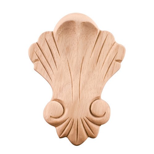 Hardware Resources 4 3/8" Shell Traditional Applique in Cherry Wood