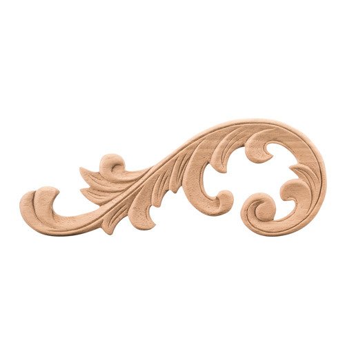 Hardware Resources 4" Left Acanthus Traditional Applique in Cherry Wood