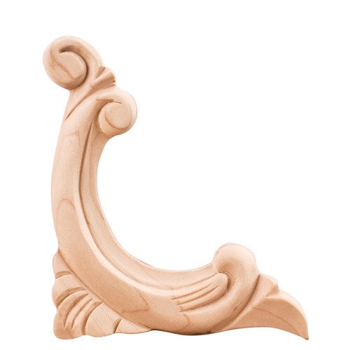 Hardware Resources 4 1/2" Left Acanthus Traditional Applique in Hard Maple Wood