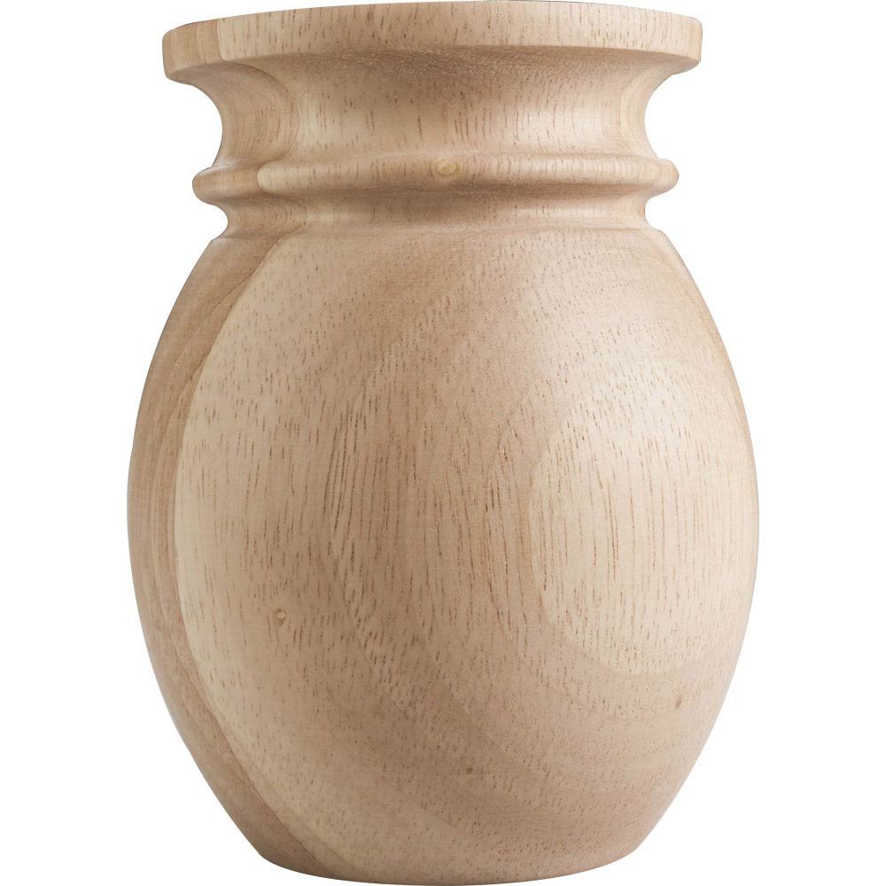 Hardware Resources 4" Round x 5" Tall Bun Foot with Bullnose Design and Cove Groove in Hard Maple Wood