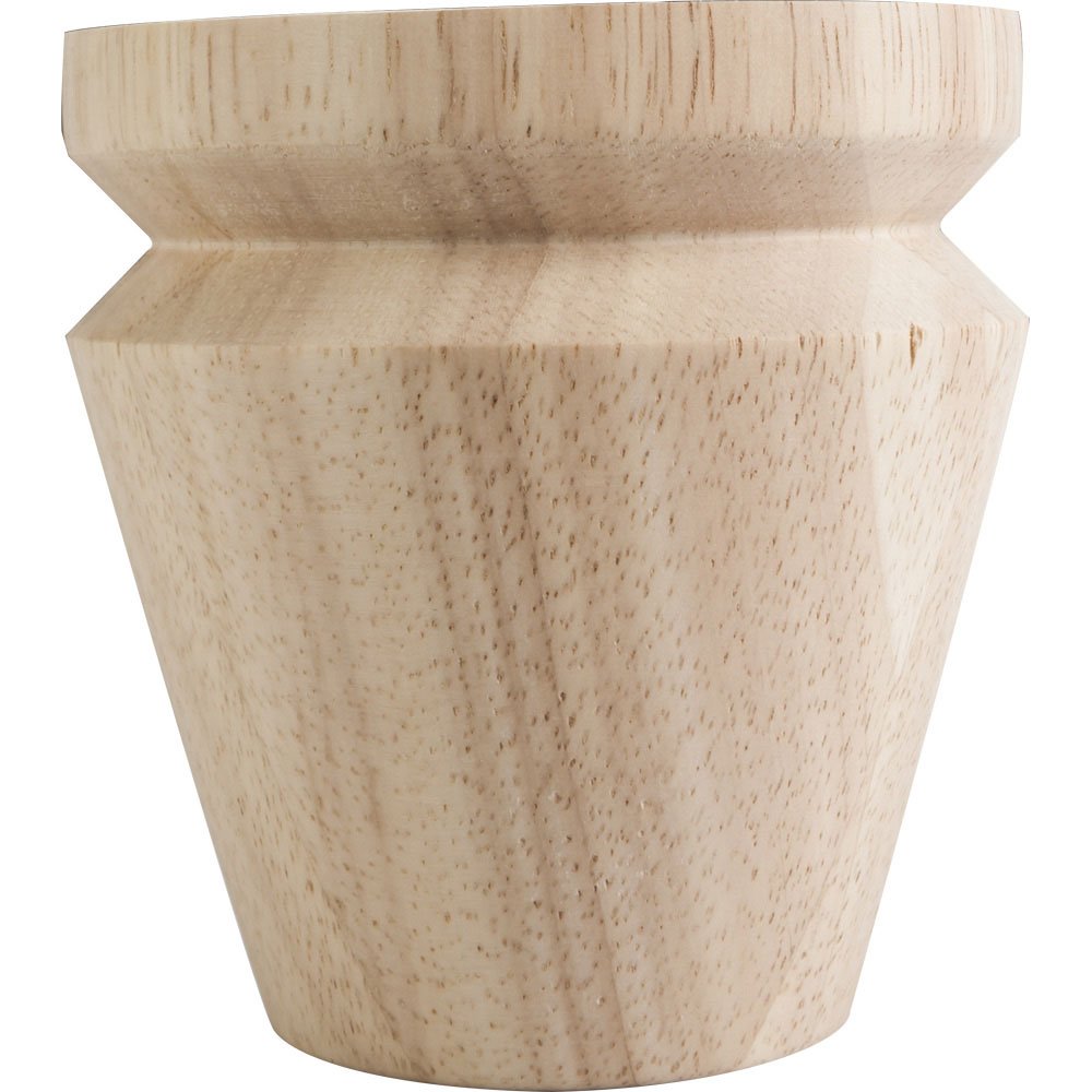 Hardware Resources 4" Round x 4" Tall Tapered Bun Foot with "V" Groove in Hard Maple Wood