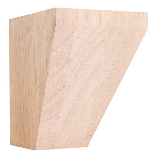Hardware Resources 3 1/2" x 4 1/2" Shaker Transitional Bunn Foot Sloped in Rubberwood Wood