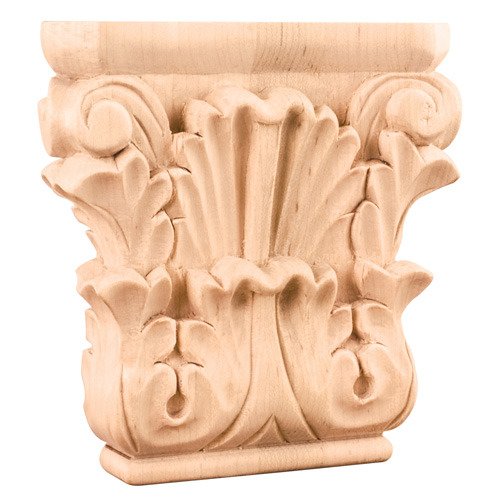 Hardware Resources 4 3/4" Acanthus Traditional Capital in Alder Wood