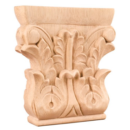 Hardware Resources 6" Acanthus Traditional Capital in Alder Wood