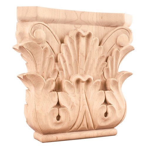 Hardware Resources 8" Acanthus Traditional Capital in Alder Wood