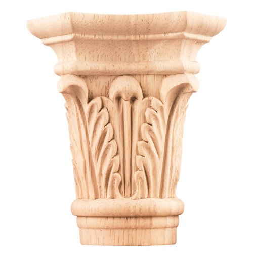 Hardware Resources Small Acanthus Traditional Capital in Cherry Wood