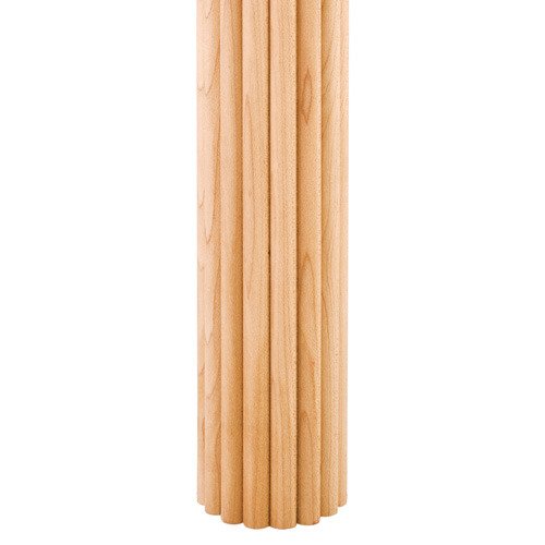 Hardware Resources 36" x 2-1/2" Column Moulding Half Round Reed Pattern in Poplar Wood
