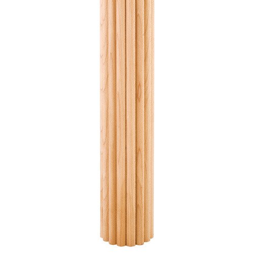 Hardware Resources 96" x 2" Column Moulding Half Round Reed Pattern in Alder Wood