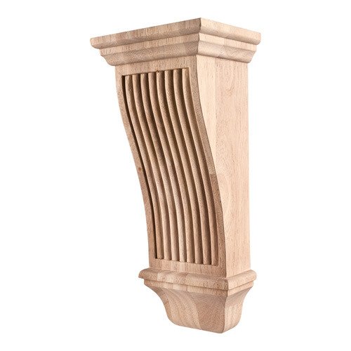Hardware Resources 6" x 14" x 5" Reeded Renaissance Transitional Corbel in Hard Maple Wood