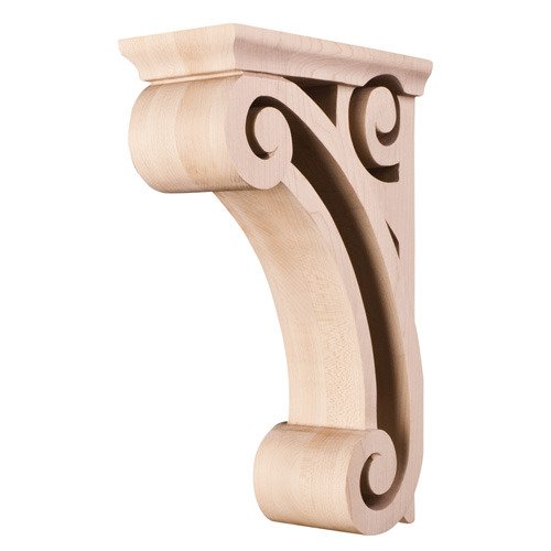 Hardware Resources 3" x 10" x 6 5/8" Open Space Traditional Corbel in Hard Maple Wood