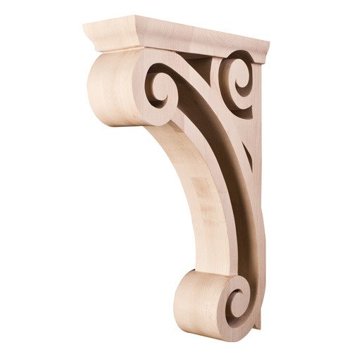 Hardware Resources 3" x 14" x 9 3/8" Open Space Traditional Corbel in Alder Wood