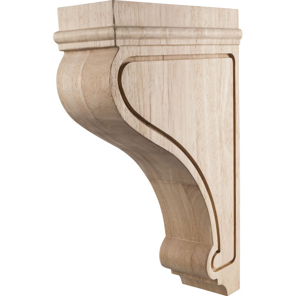 Hardware Resources 3" x 6" x 12" Transitional Arts & Craft Corbel in Hard Maple Wood