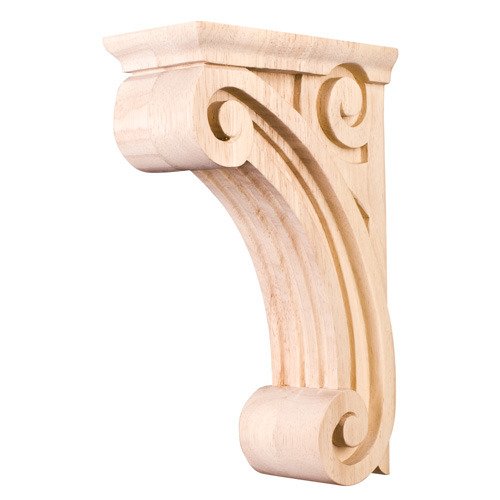 Hardware Resources 3" x 10" x 6 1/2" Open Space Traditional Corbel in Hard Maple Wood