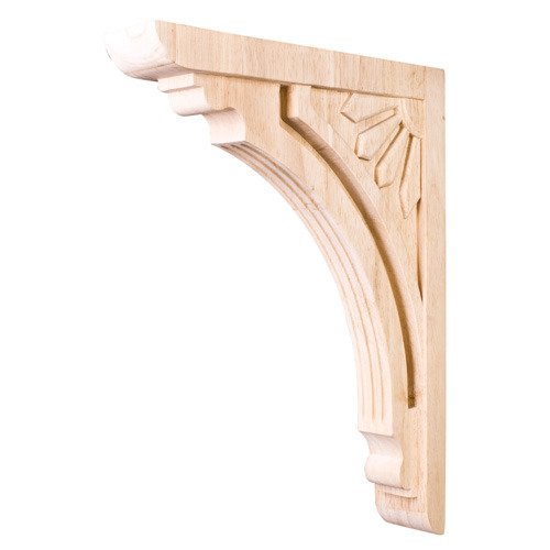 Hardware Resources 14" Art Deco Corbel in Hard Maple Wood