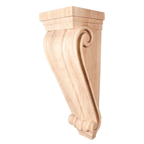 Hardware Resources 6 3/4" x 2 " x 7 5/8" Large Traditional Corbel in Rubberwood Wood