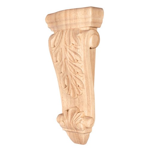 Hardware Resources 4 1/2" x 10" x 1 7/8" Medium Low Profile Acanthus Traditional Corbel in Alder Wood