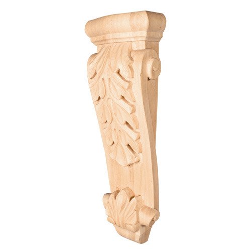 Hardware Resources 7" x 22" x 3 3/4" Large Low Profile Acanthus Traditional Corbel in Cherry Wood
