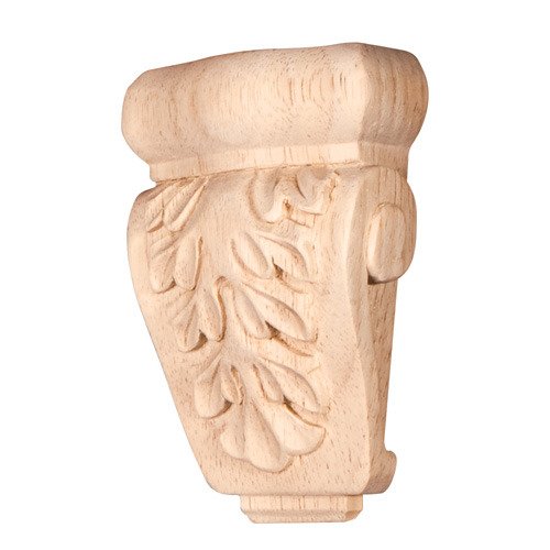 Hardware Resources 2 7/8" x 4 1/2" x 1 1/2" Small Acanthus Traditional Corbel in Rubberwood Wood