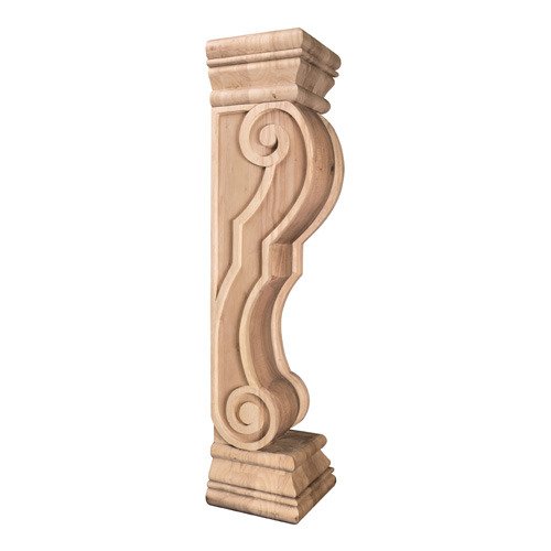 Hardware Resources 6 3/4" x 22" x 7 5/8" Rounded Traditional Corbel in Cherry Wood