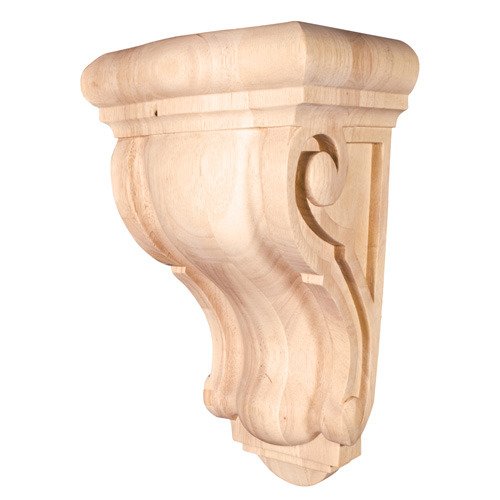 Hardware Resources 8 1/8" x 14" x 6 1/4" Rounded Traditional Corbel in Hard Maple Wood