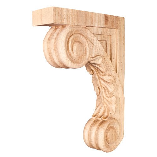 Hardware Resources 13 1/8" Acanthus Traditional Corbel in Alder Wood