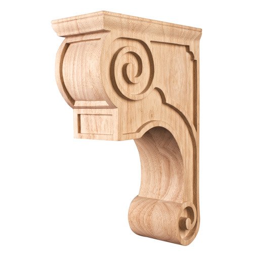 Hardware Resources 3 3/8" x 11 3/4" x 8" Fleur-De-Lis Traditional Corbel with Smooth Surface Design in Hard Maple Wood