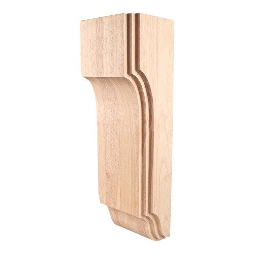 Hardware Resources 22" Stacked Arts & Crafts Corbel in Rubberwood Wood