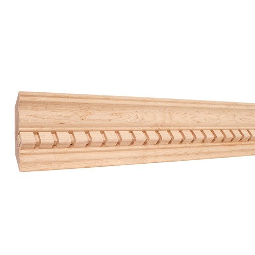 Hardware Resources 3-3/4&#8221; X 1&#8221; Crown Moulding with 5/8" Dentil in Alder Wood (8 Linear Feet)
