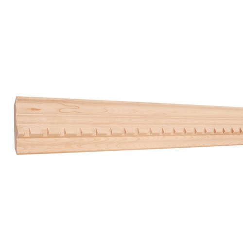 Hardware Resources 2-3/4" x 3/4" One Piece Dentil Crown in Oak Wood (8 Linear Feet)
