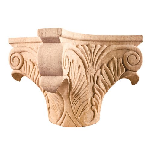 Hardware Resources Acanthus Traditional Fireplace Capital in Alder Wood