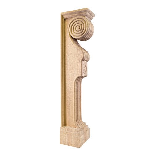 Hardware Resources English Romanesque Traditional Fireplace Corbel in Rubberwood Wood
