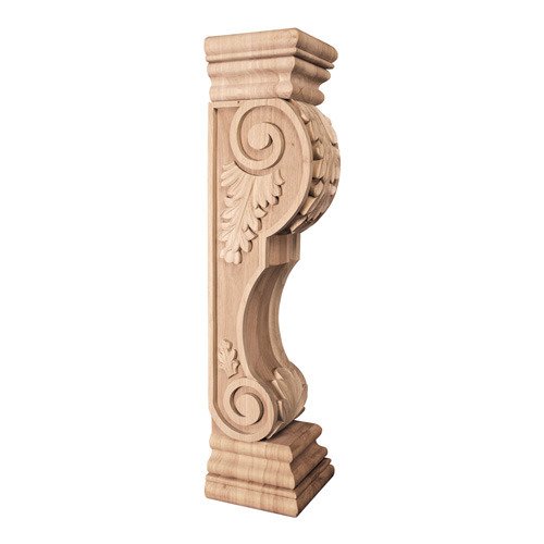 Hardware Resources Acanthus Traditional Fireplace Corbel in Cherry Wood