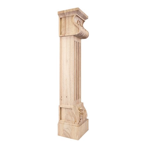 Hardware Resources Acanthus Fluted Traditional Fireplace Corbel in Hard Maple Wood
