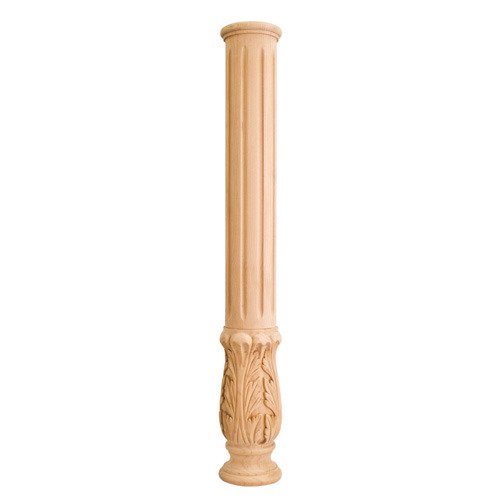 Hardware Resources Acanthus Traditional Fireplace Column in Alder Wood