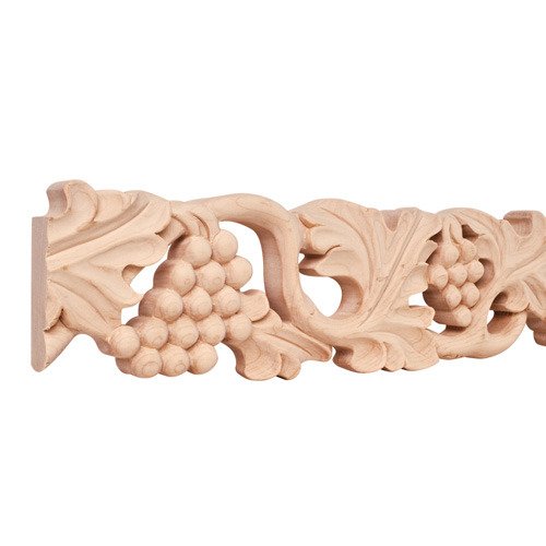 Hardware Resources 4" Grape Traditional Hand Carved Mouldings in Cherry Wood (8 Linear Feet)