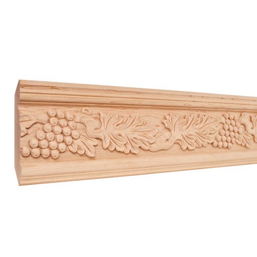 Hardware Resources 4 3/4" Grape Traditional Hand Carved Mouldings in Basswood Wood (8 Linear Feet)