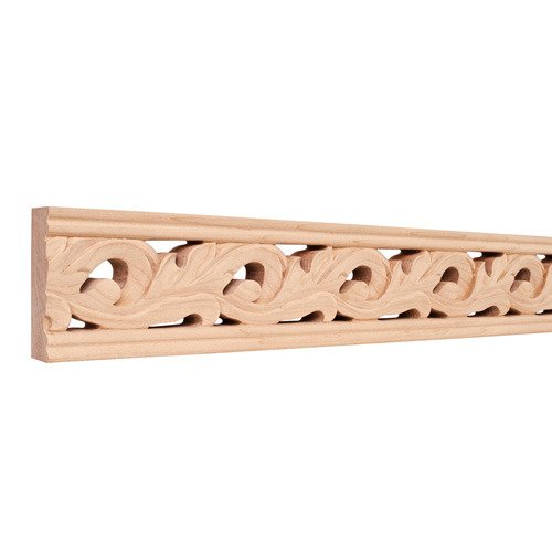 Hardware Resources 3 1/8" Leaf Traditional Hand Carved Mouldings in Basswood Wood (8 Linear Feet)