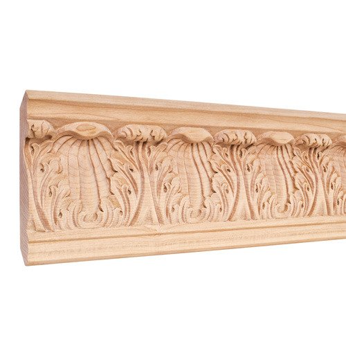 Hardware Resources 5 3/4" Acanthus Traditional Hand Carved Mouldings in Basswood Wood (8 Linear Feet)