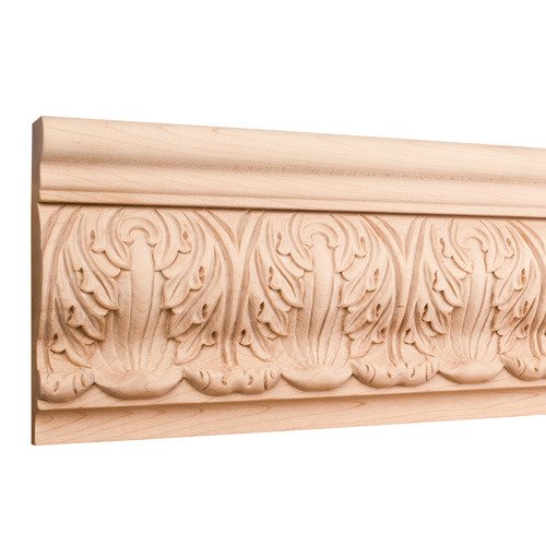 Hardware Resources 5 3/4" Acanthus Traditional Hand Carved Mouldings in Hard Maple Wood (8 Linear Feet)