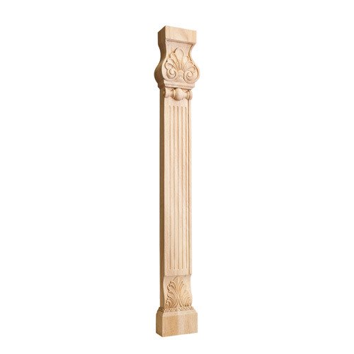 Hardware Resources 35 1/2" Acanthus & Shell Traditional Leg in Rubberwood Wood
