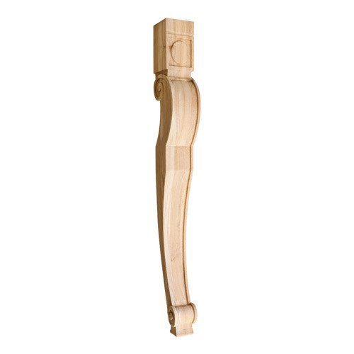 Hardware Resources 35 1/2" Baroque Traditional Leg in Rubberwood Wood