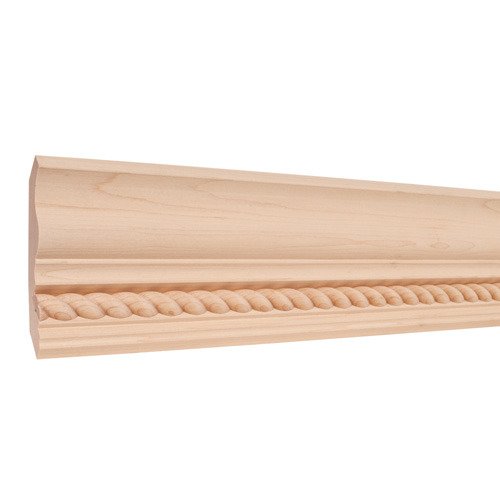 Hardware Resources 4-1/2&#8221; X 3/4&#8221; Crown Moulding with 3/4" Rope in Cherry Wood (8 Linear Feet)