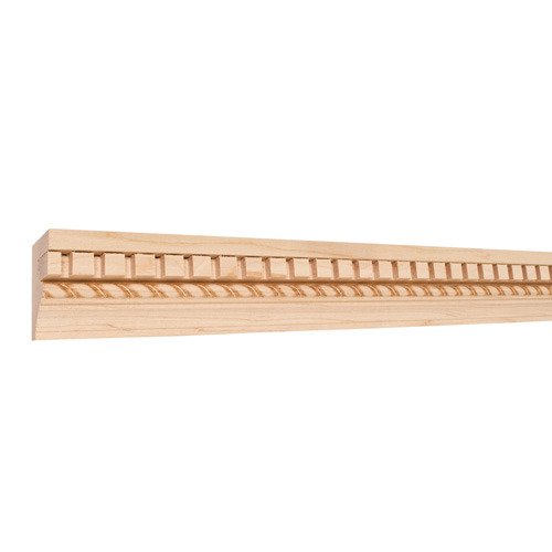 Hardware Resources 2-1/4" X 1-1/8" Flat Back Crown Moulding w/Embossed Rope in Cherry Wood (8 Linear Feet)