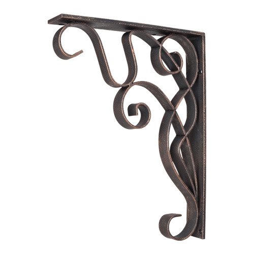 Hardware Resources Metal (Iron) Art Nouveau Bar Bracket in Brushed Oil Rubbed Bronze