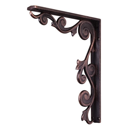 Hardware Resources Metal (Iron) Floral Bar Bracket in Brushed Oil Rubbed Bronze