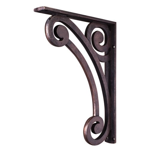 Hardware Resources Metal (Iron) Pierced Scrolled Bar Bracket in Brushed Oil Rubbed Bronze