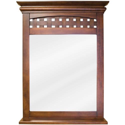Elements Hardware 26" x 34 1/4" Mirror in Nutmeg with 3 1/2" Shelf and Beveled Glass