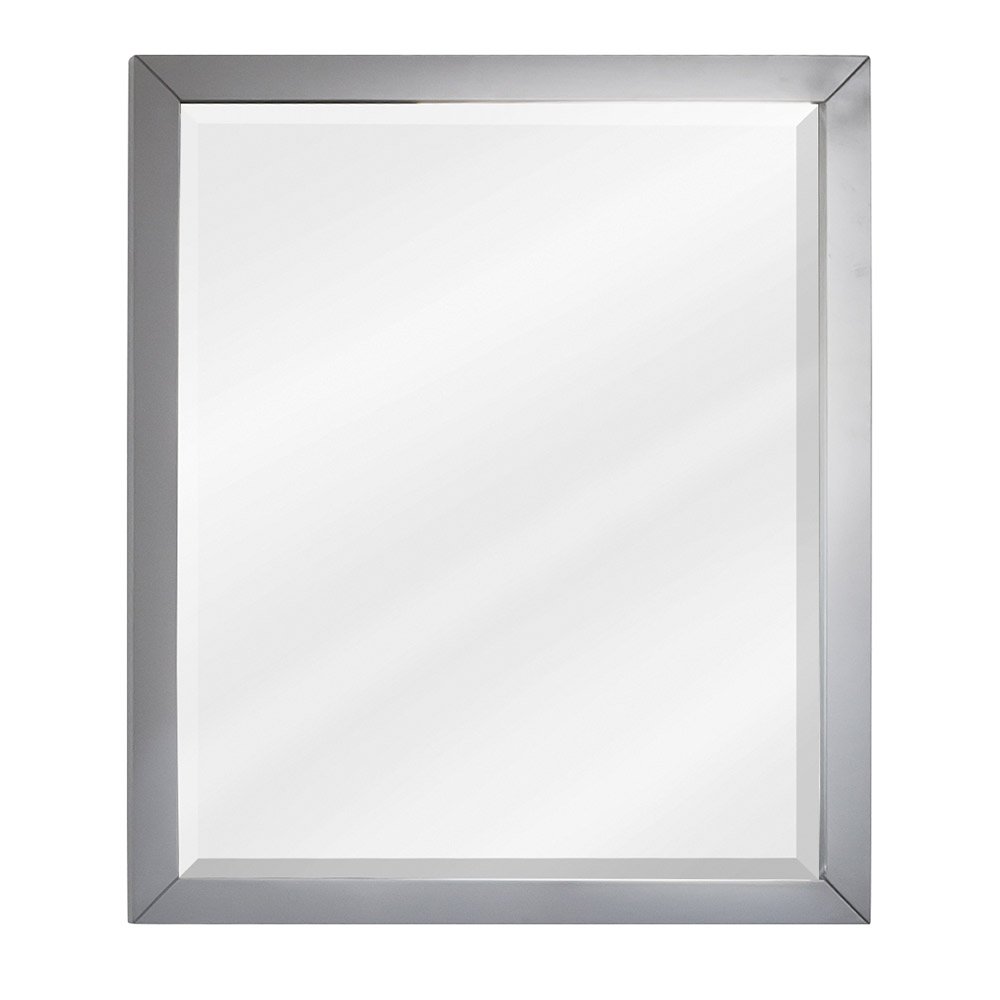 Elements Hardware 24" X 28" Grey mirror with Beveled Glass in Grey