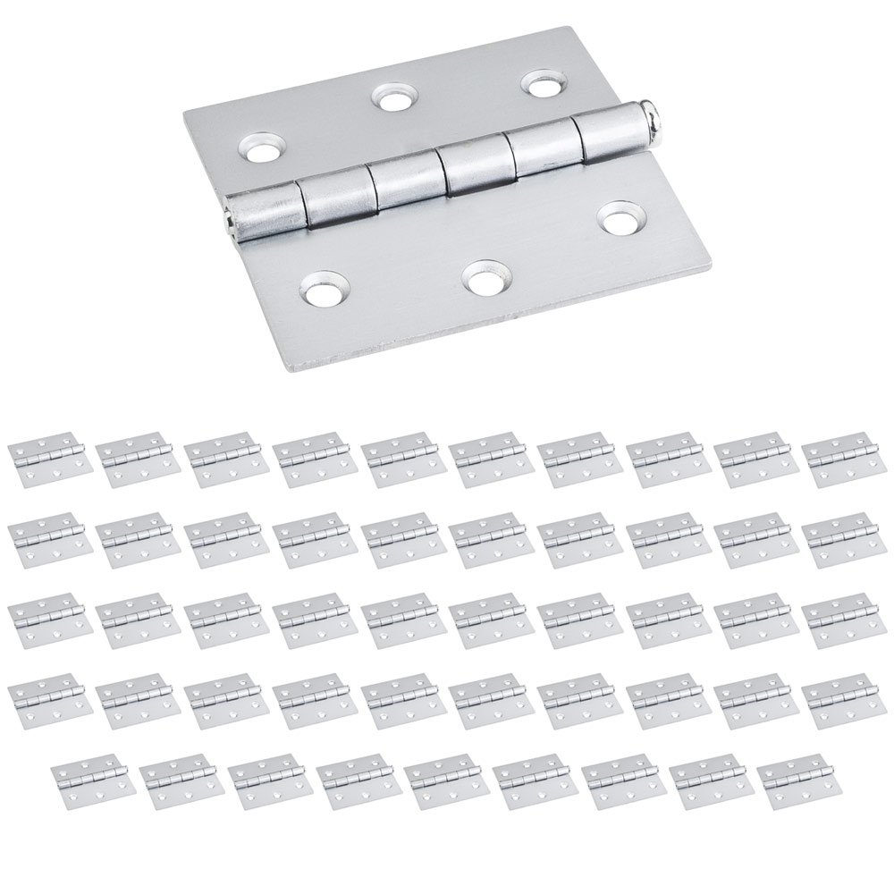 Hardware Resources (50 PACK) 3" x 2-3/4" Butt Hinge in Brushed Chrome